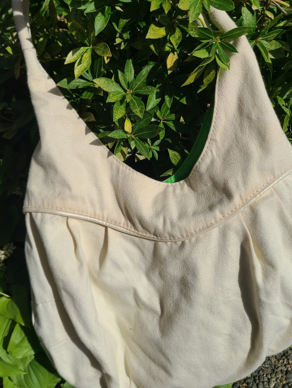 Vintage Roxy Purse Tote Bag Y2K Green Pink Embroidery saddlebag purse Floral Pri - Picture 6 of 7